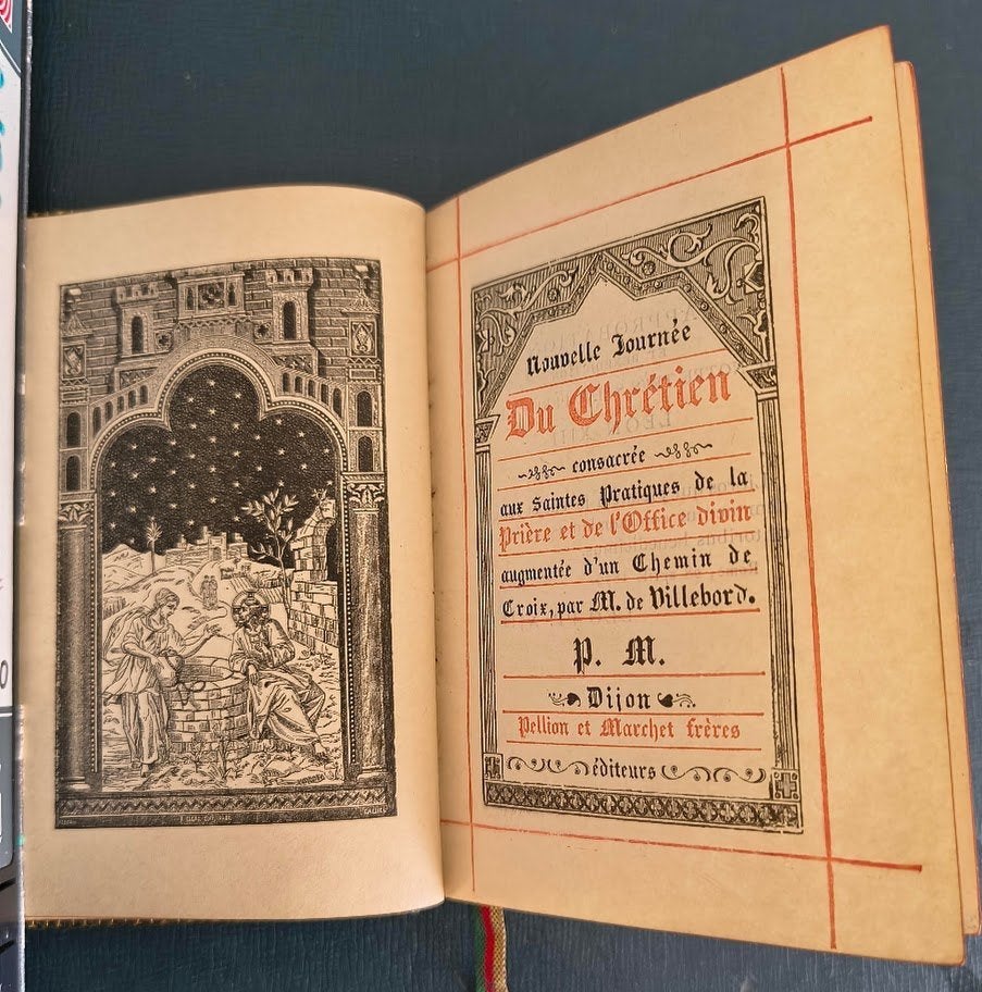 Antiek gebedenboek "Journée du Chrétien" - Dijon 1879, Antiek en Kunst, Ophalen of Verzenden