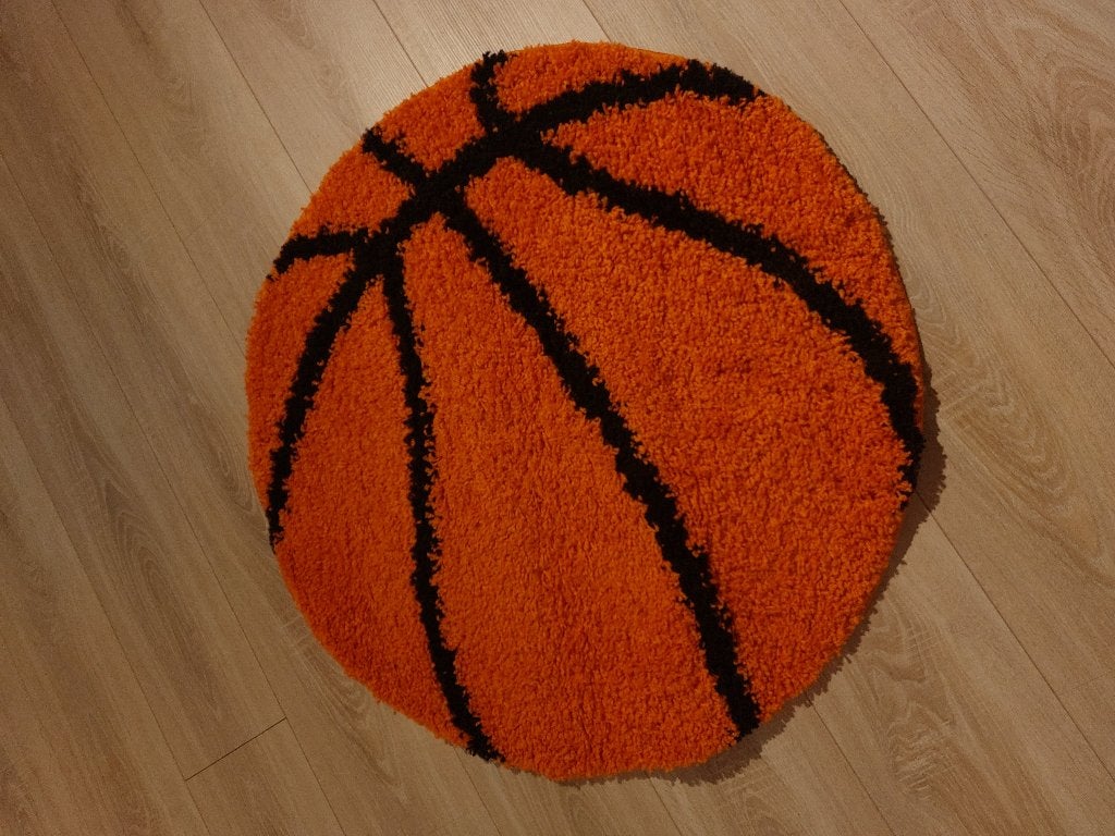 Rond tapijt basketbal, Ophalen, Oranje, Overige merken, Kleed of Kussen