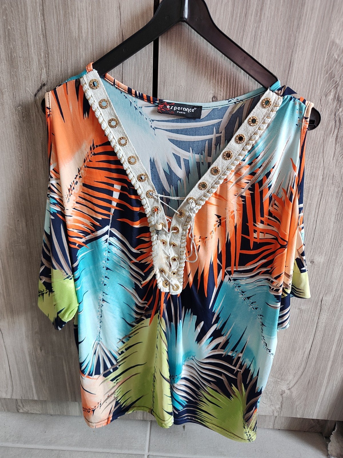 Fleurige blouse, Kleding | Dames, Esperance, Maat 42/44 (L), Zo goed als nieuw, Meerkleurig