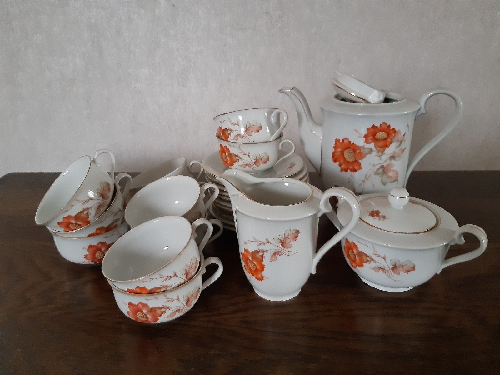 service à café avec un motif floral frais, Antiquités & Art, Enlèvement