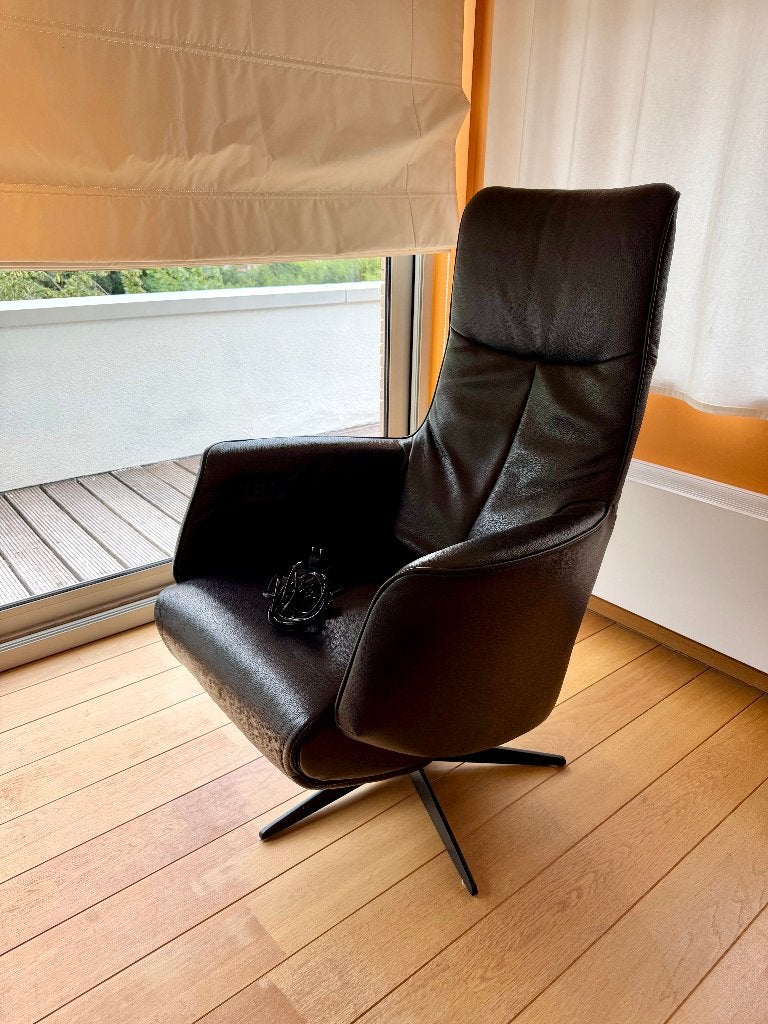 relax zetel zwart leder nieuw staat, Ophalen, Eenpersoons, Nieuw, Modern