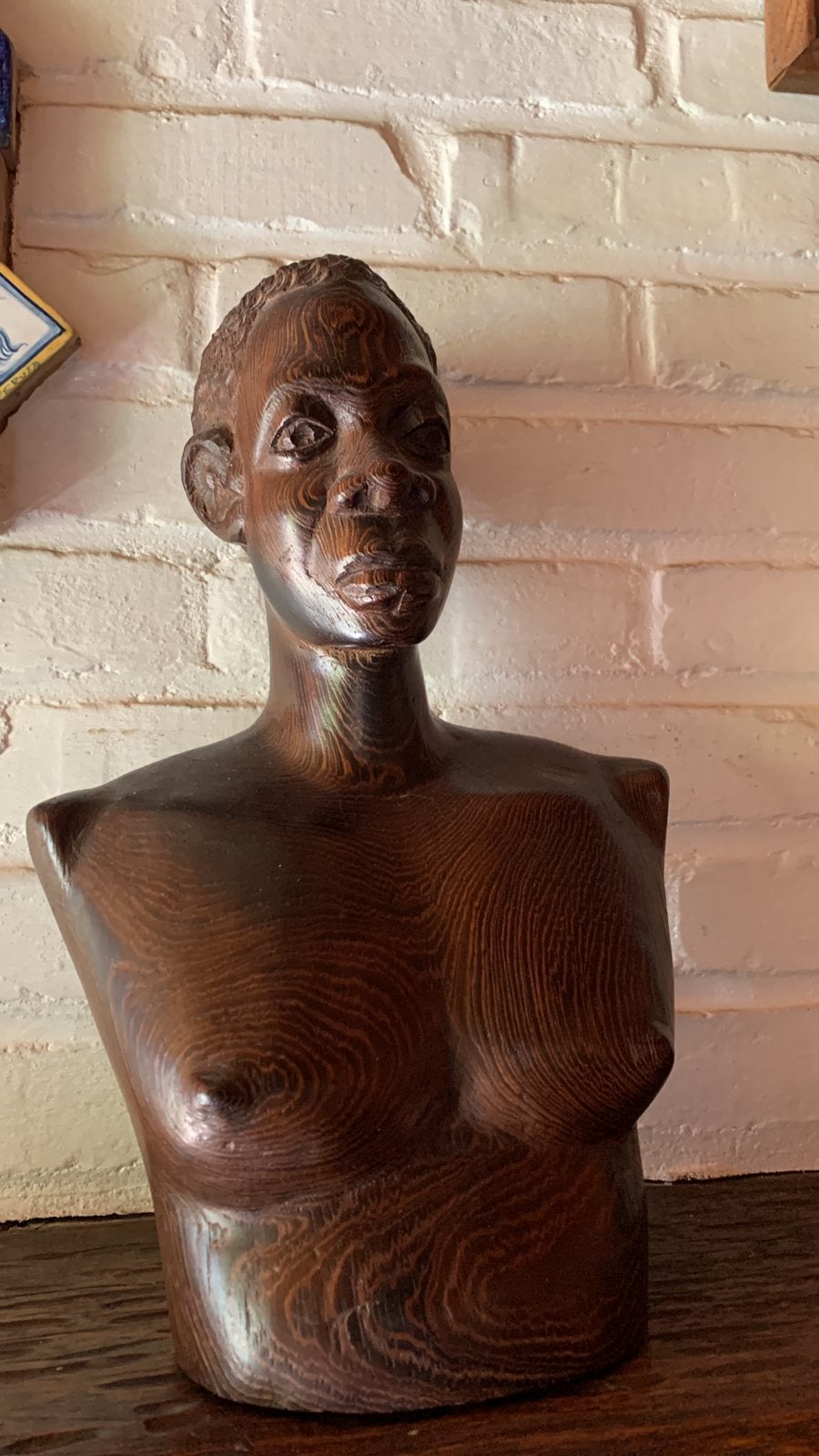 Afrikaanse houten buste, Antiek en Kunst, Kunst | Beelden en Houtsnijwerken, Ophalen, Buste