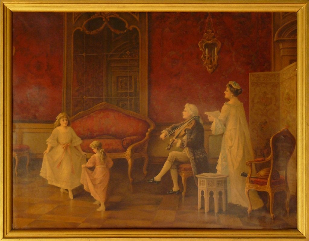 Prachtige oude chromolithografie, Antiquités & Art, Art | Lithographies & Sérigraphies, Enlèvement ou Envoi