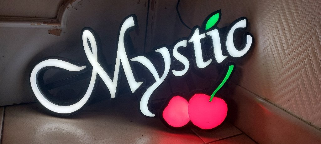 Lichtreclame Mystic bier, Ophalen of Verzenden, Nieuw, Lichtbak of (neon) lamp