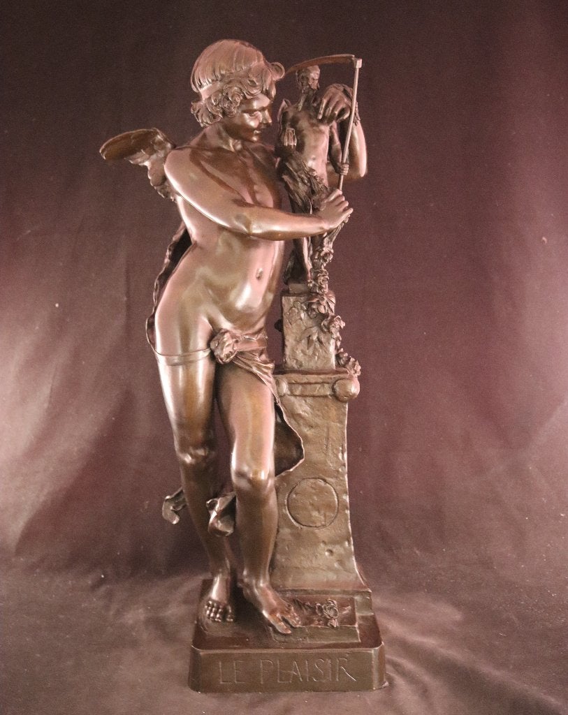 Exclusief antiek bronzen beeld, Antiek en Kunst, Ophalen of Verzenden, Beeld, Man