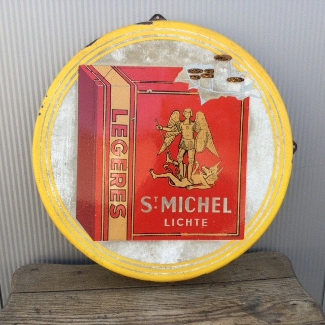 Emaille bord St Michel licht/légeres, Enlèvement, Utilisé, Panneau publicitaire