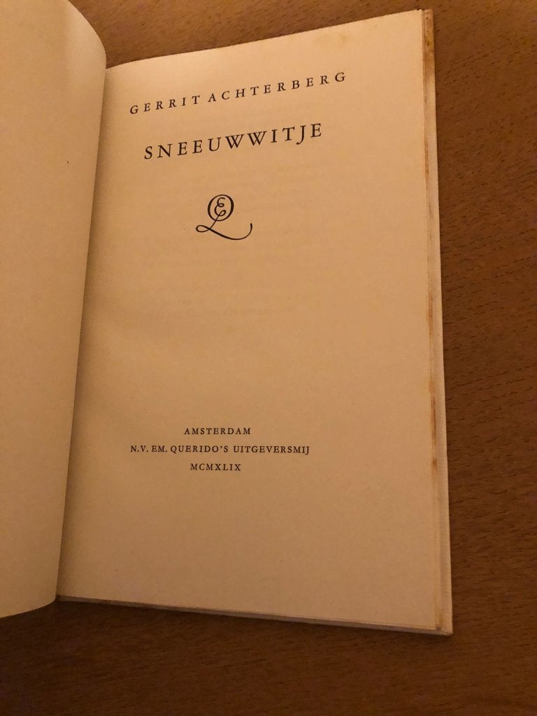 Sneeuwwitje - Gerrit Achterberg, Enlèvement ou Envoi, Un auteur, Utilisé, Gerrit Achterberg
