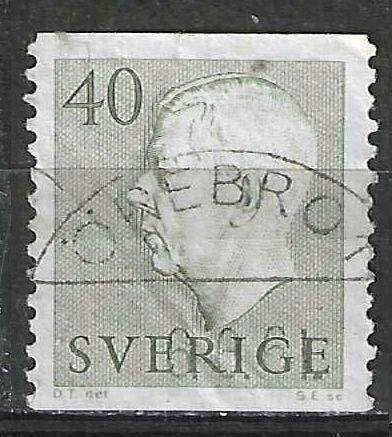 Suède 1961/1968 - Yvert 469 - Roi Gustave VI - 40 o (ST), Envoi, Suède, Affranchi