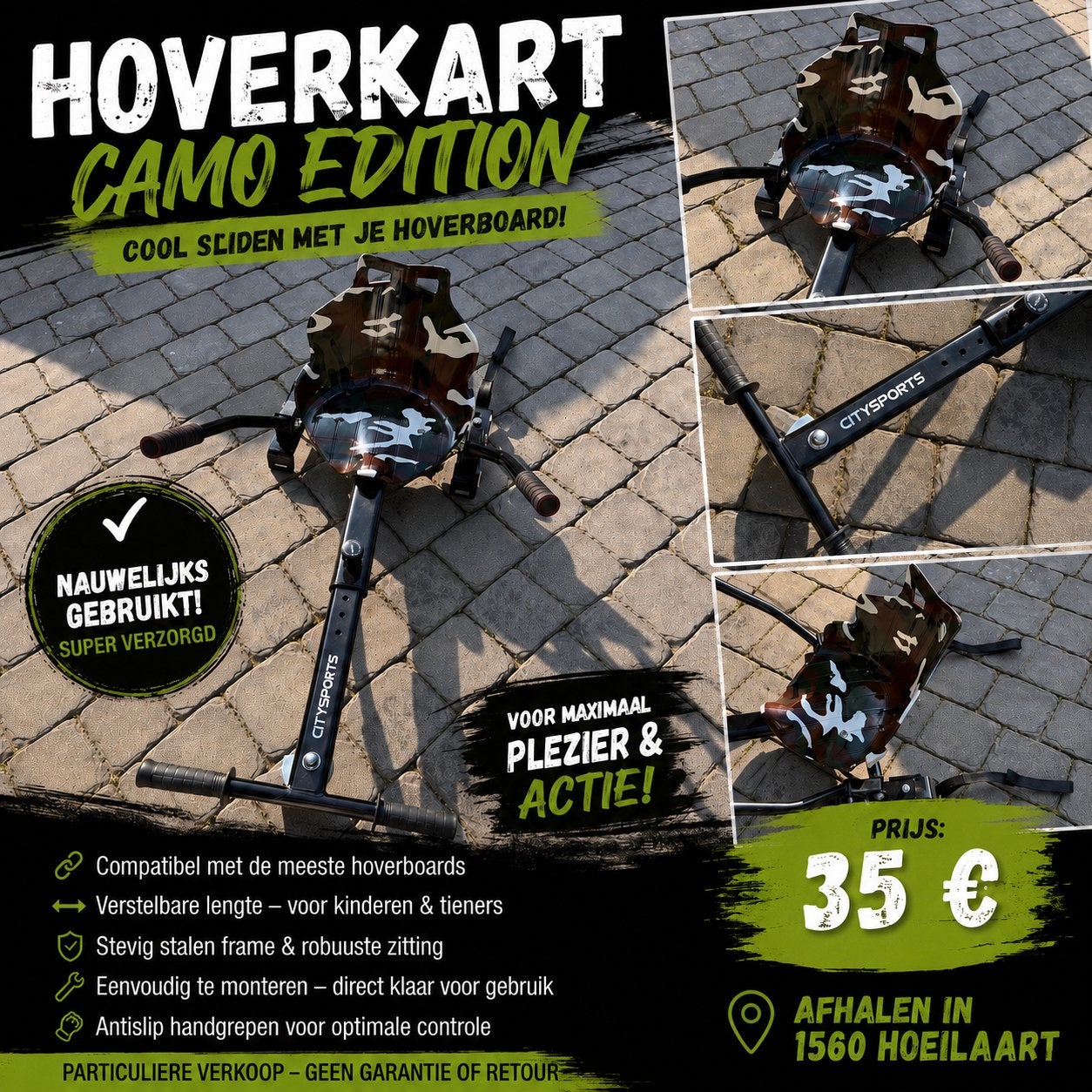 Hoverkart Camo Edition – Zo goed als nieuw! €35, Ophalen, Zo goed als nieuw