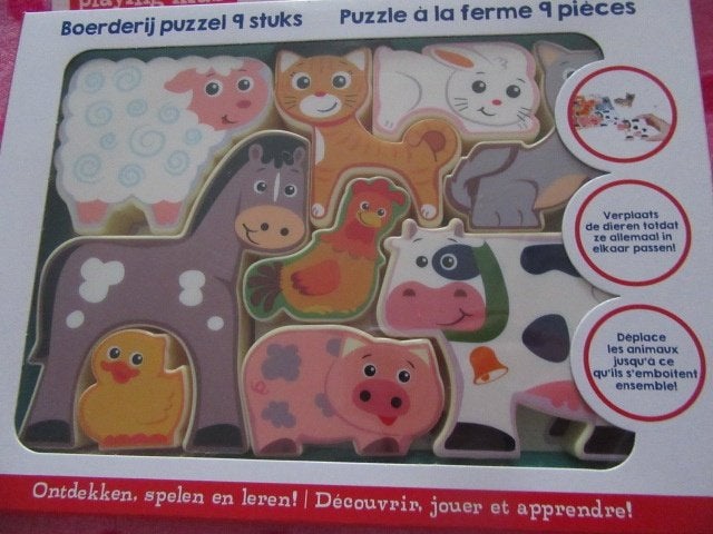 Boerderij puzzel - 9 stuks - Playing Kids - nieuw, Kinderen en Baby's, Ophalen of Verzenden, Nieuw, Compleet, Overige thema's