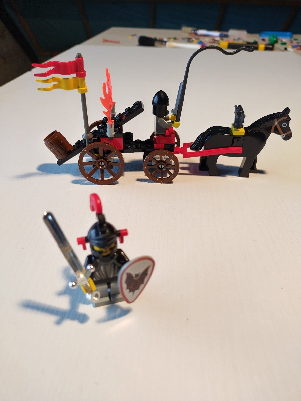 Lego 6027 Ridders met paard en kar, Ophalen, Lego