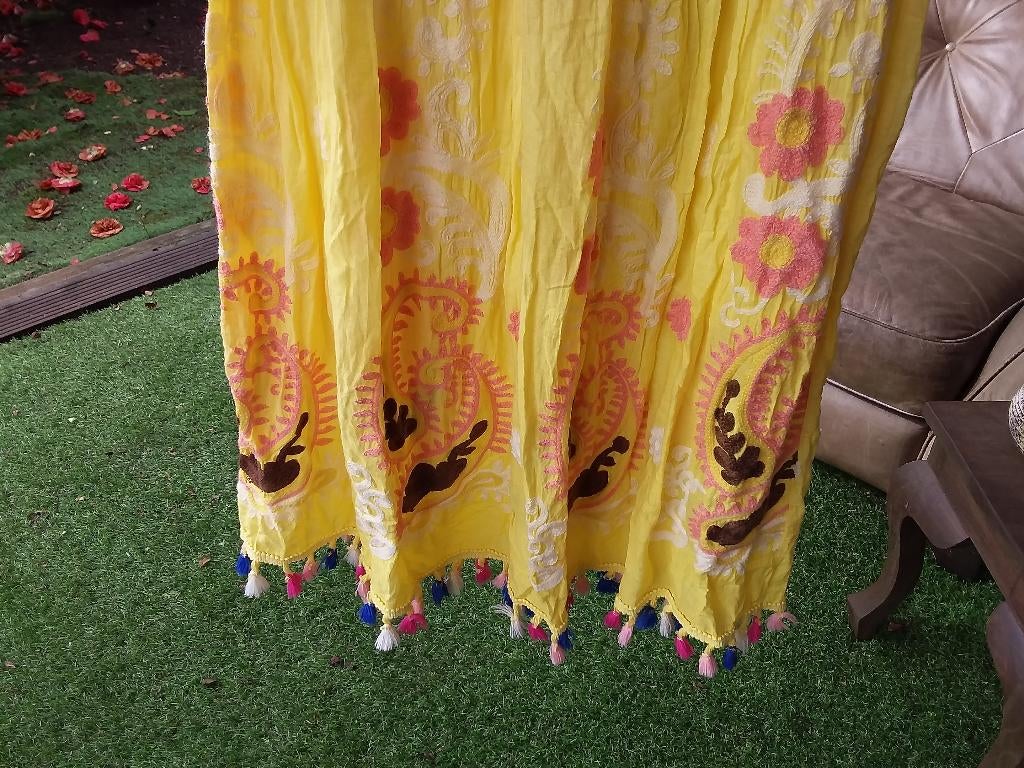 Bohemian rok, Maat 38/40 (M), Coco Nut, Geel, Nieuw