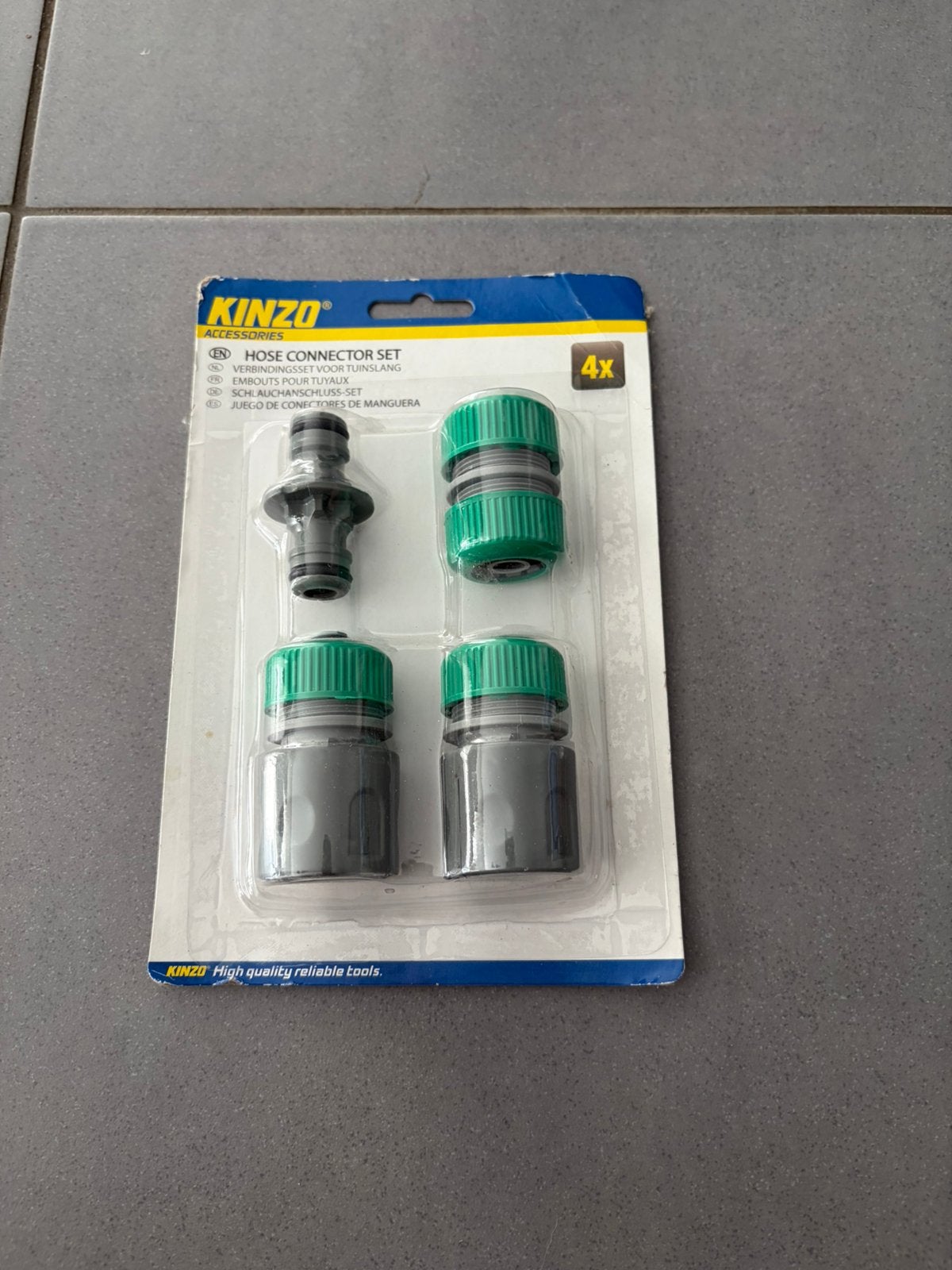 Kinzo tuinslang koppelingen set 4-delig – nieuw, Tuin en Terras, Ophalen of Verzenden, Tuinslang