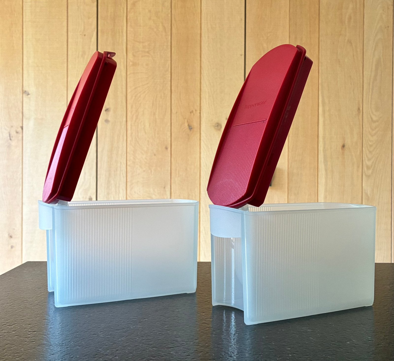 Duo Ruimtemakers 1L inclusief maatschepjes Tupperware, Enlèvement ou Envoi, Neuf, Boîte de conservation, Empilable