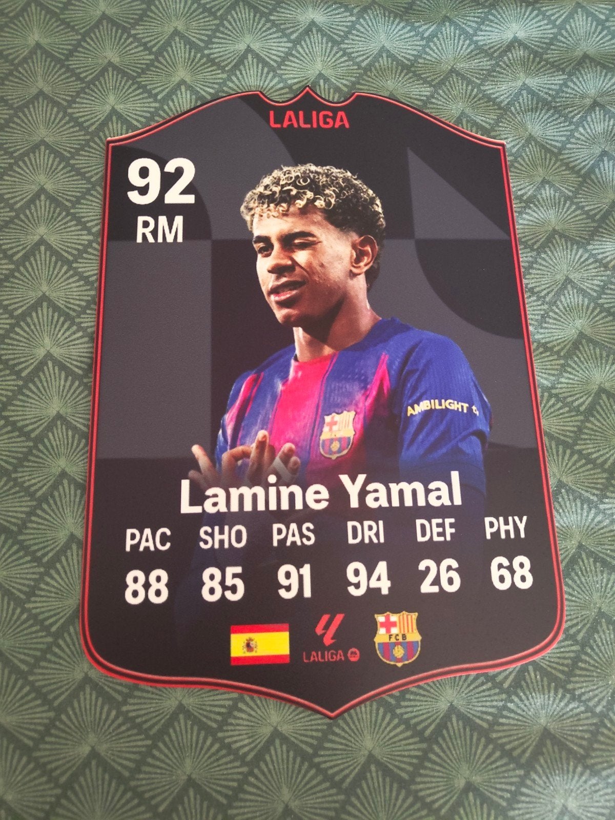 Voetbalkaartje (37cmx25cm) - Lamine Yamal, Ophalen, Zo goed als nieuw, Plaatje