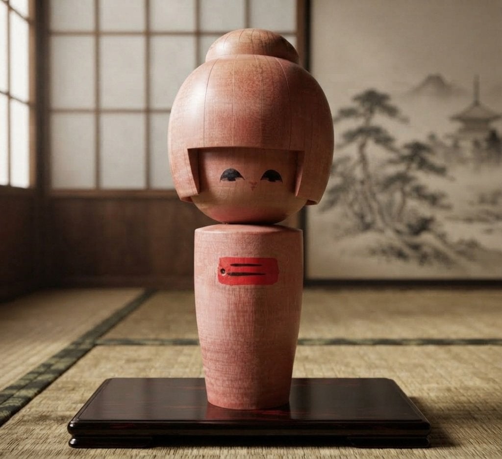Kokeshi discret signé vintage, Antiquités & Art, Enlèvement ou Envoi, Japon, Bois, 17 cm