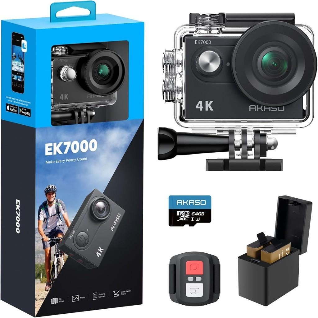 AKASO EK7000 4K sportcamera, Ophalen, Nieuw