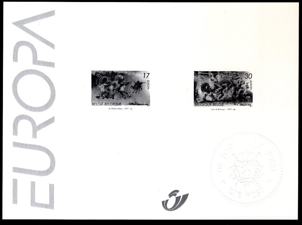 Feuille noire et blanche 1997 - Europe Stories and Legends, Neuf, Envoi, Non oblitéré, Europe