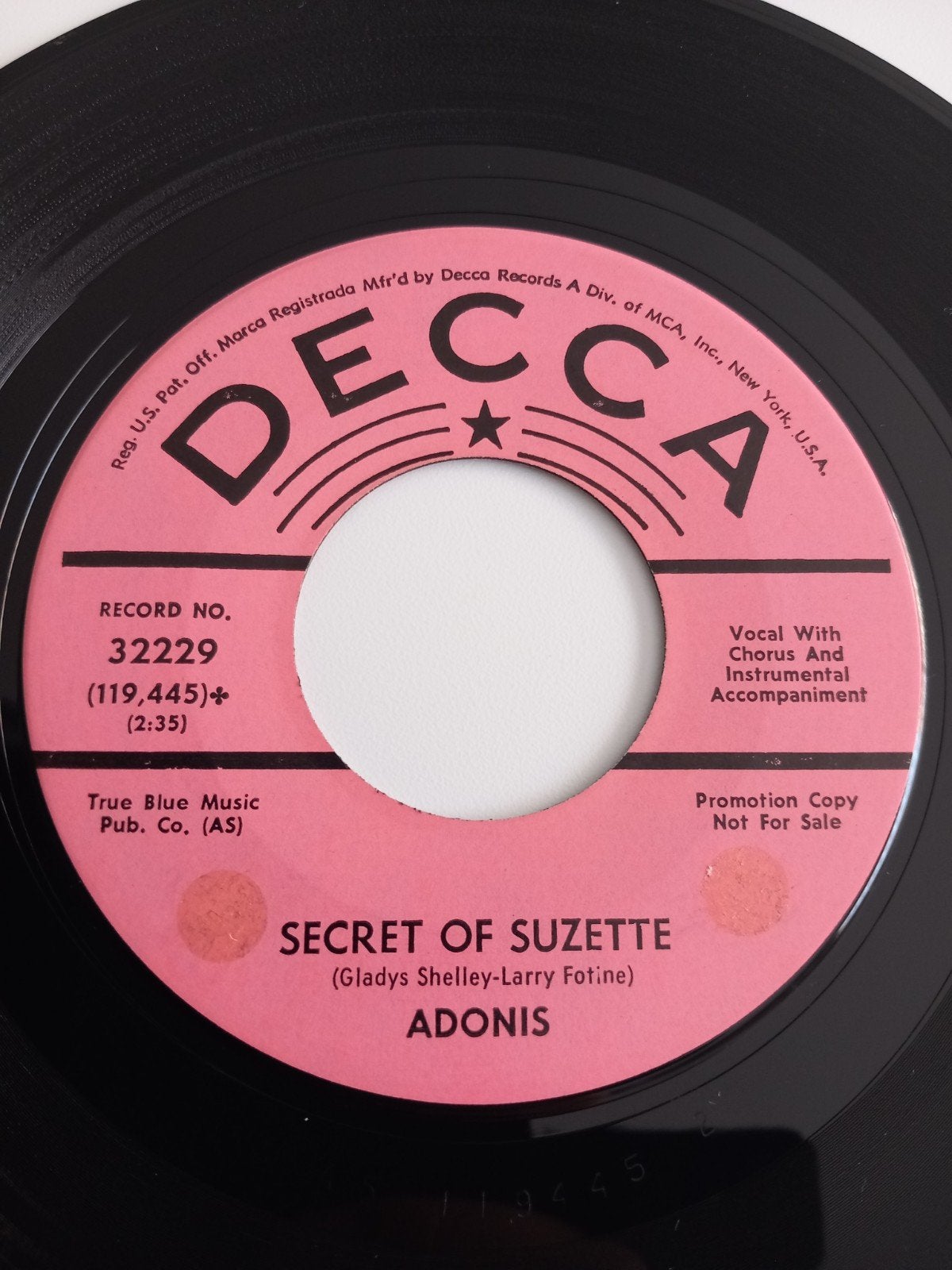 ADONIS . SECRET OF SUZETTE.  OLDIES POP-CORN USA 45T, Enlèvement ou Envoi, Pop