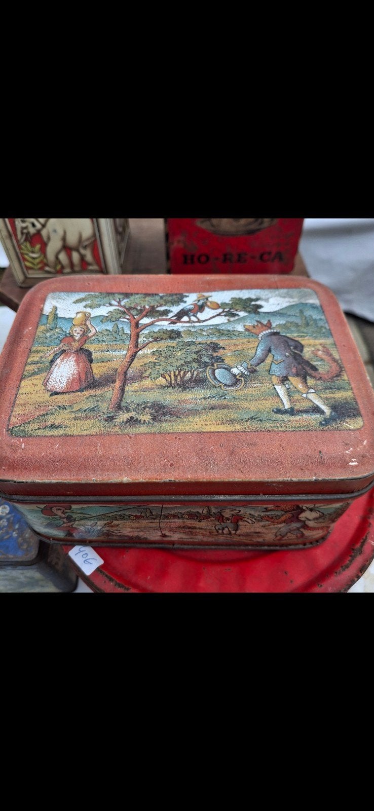 boite fables de la fontaine, Collections, Boîte en métal, Enlèvement ou Envoi, Biscuits