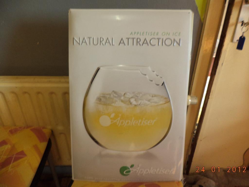 pub appletiser on ice tole nouvelle 3.00 euro, Verzamelen, Ophalen of Verzenden, Zo goed als nieuw, Reclamebord