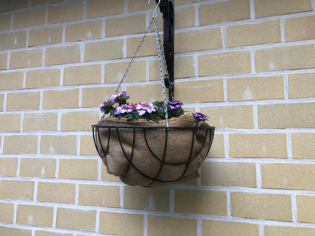 Jute inleg voor (hang)bloempotten/gratis jute zakken, Ophalen of Verzenden, Zo goed als nieuw, Overige materialen, Balkon