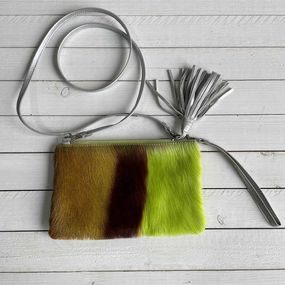 Carol springbok Lime groen zilver #C-LGZ-24 | Lederstore, Handtassen en Accessoires, Ophalen of Verzenden, Nieuw, Groen, Handtas