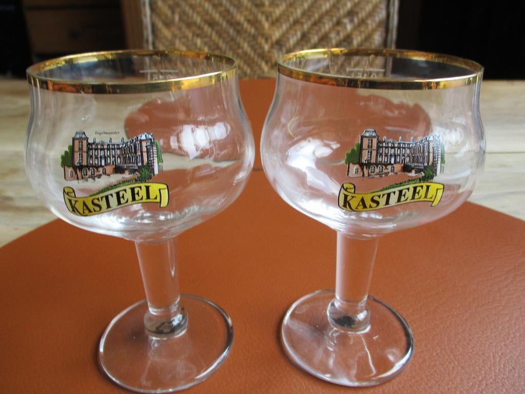 2 degustatie glazen Kasteelbier, Ophalen of Verzenden, Nieuw, Bierglas