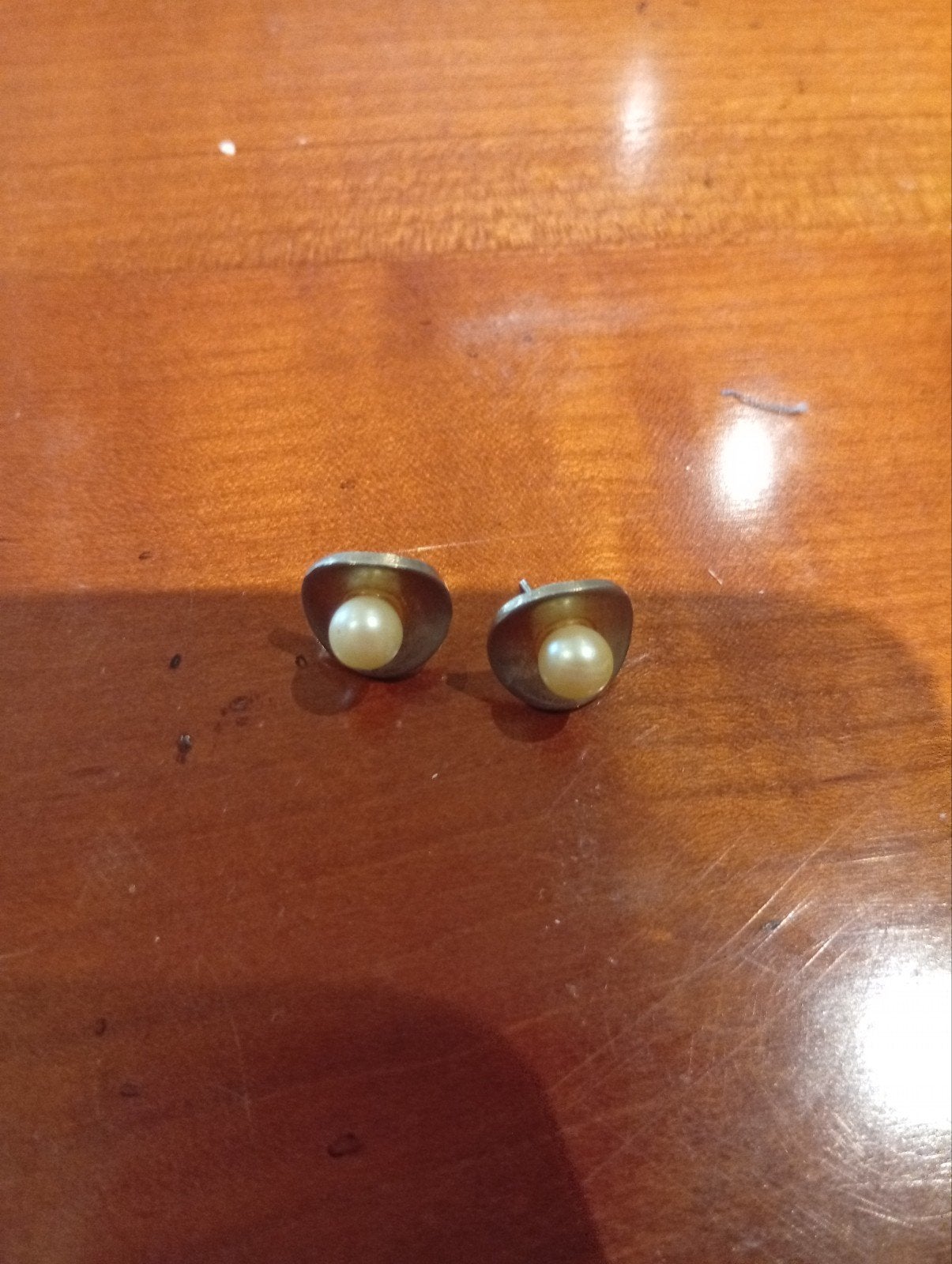 Vintage oorbellen met faux parel, Handtassen en Accessoires, Ophalen of Verzenden