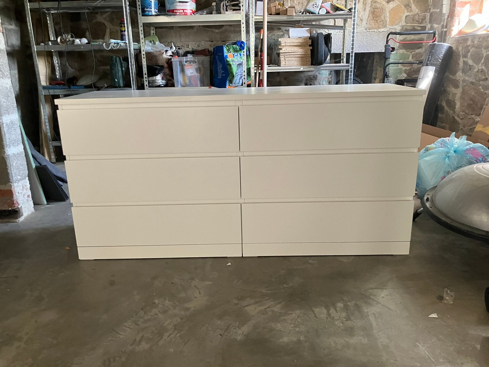 Commode Malm blanche- Ikea, 25 à 50 cm, Malm Ikea, 5 tiroirs ou plus, Moins de 100 cm