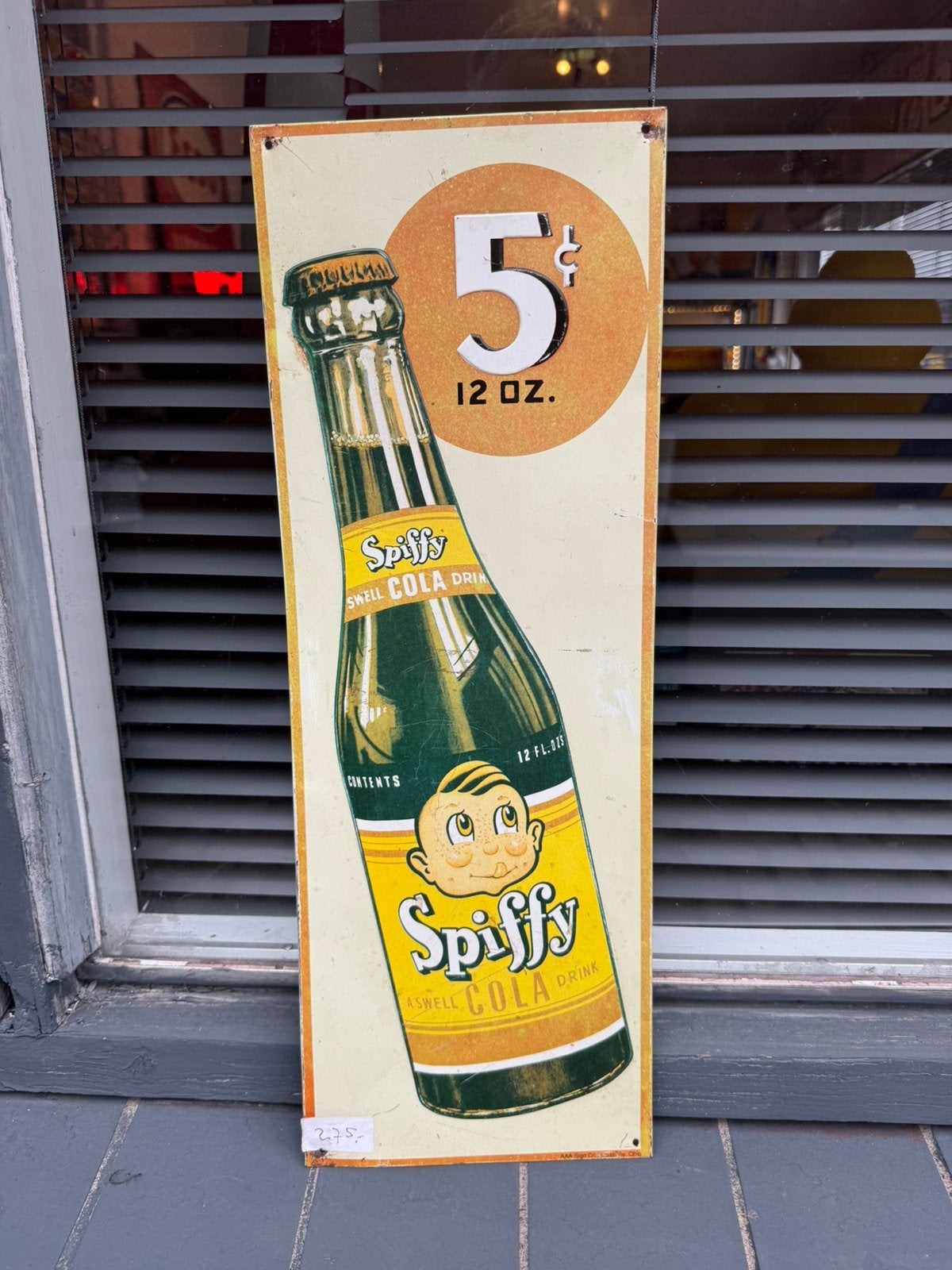 Oud Spiffy Kola reclamebord USA, Verzamelen, Ophalen of Verzenden, Gebruikt, Reclamebord