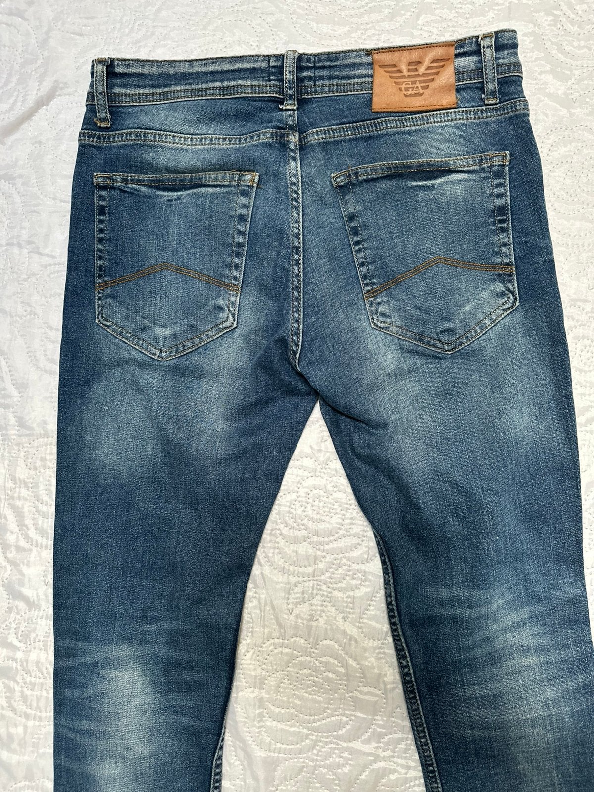 Jeans van Jean Armani maat 33, gemaakt in Italië, Kleding | Dames, Verzenden, Zo goed als nieuw, Blauw