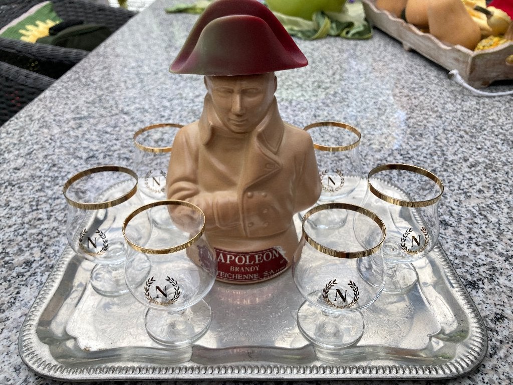 Fles Napoleon (jaren '60) en 6 glaasjes, Ophalen of Verzenden, Zo goed als nieuw, Overige typen