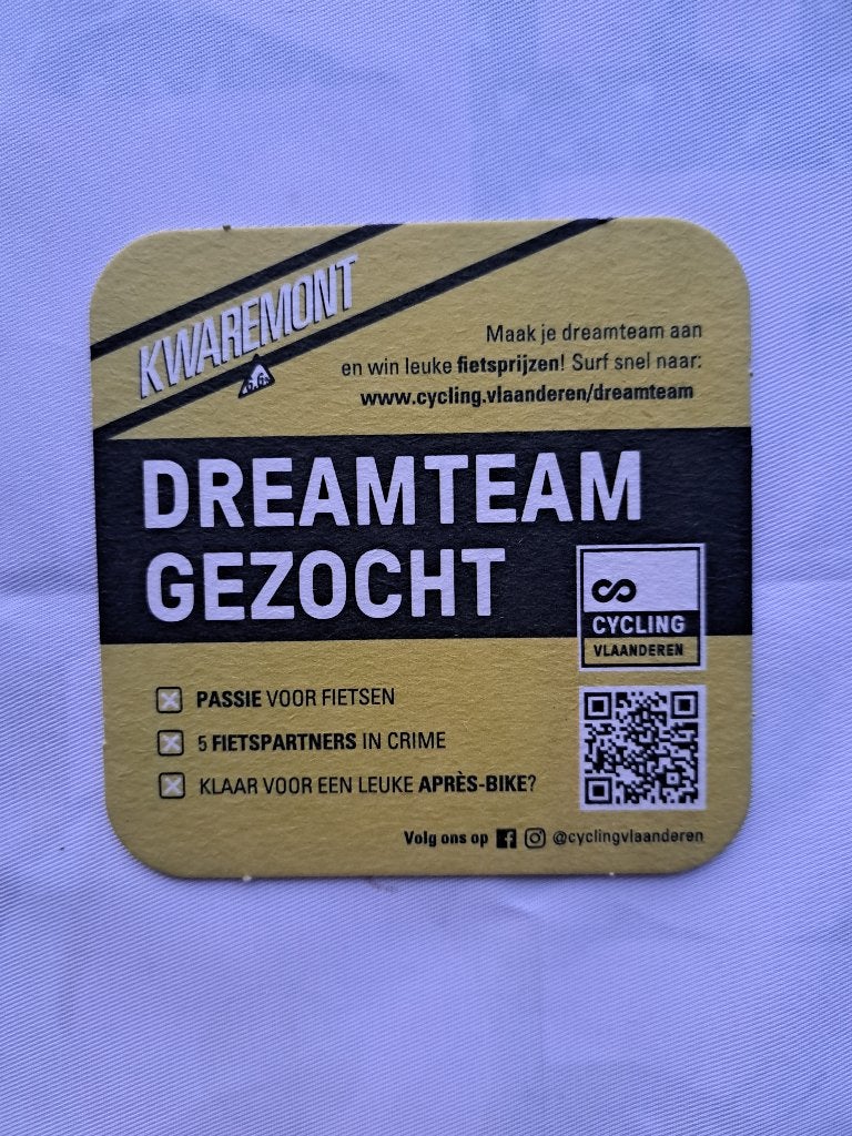 Bierviltje kwaremont - dreamteam gezocht, Collections, Enlèvement ou Envoi, Comme neuf, Sous-bock, Autres marques
