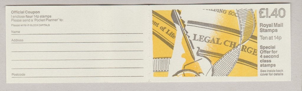 GB 1988 Booklet SG FM5 B Legal charge Cyl. B19 **, Verzenden, Postfris