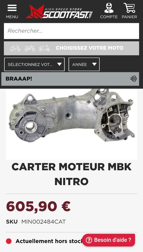Carter moteur mbk nitro neuf!, Enlèvement, Neuf
