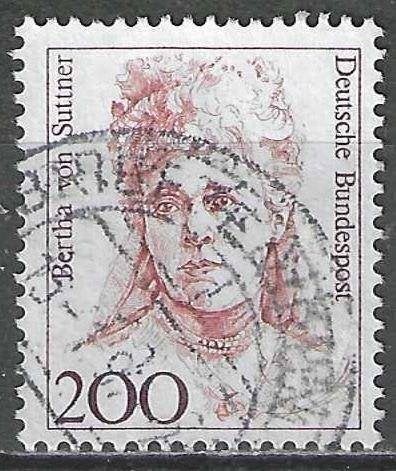 Allemagne Bundepost 1991 - Yvert 1330 - von Suttner (ST), Envoi, Affranchi