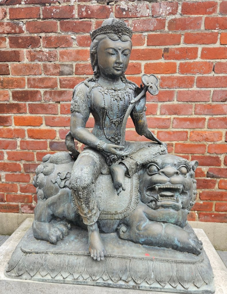 2 bronzen zware oudere Boeddha beelden zeer mooie patina !!!, Enlèvement, Comme neuf, Autres matériaux, Bouddha