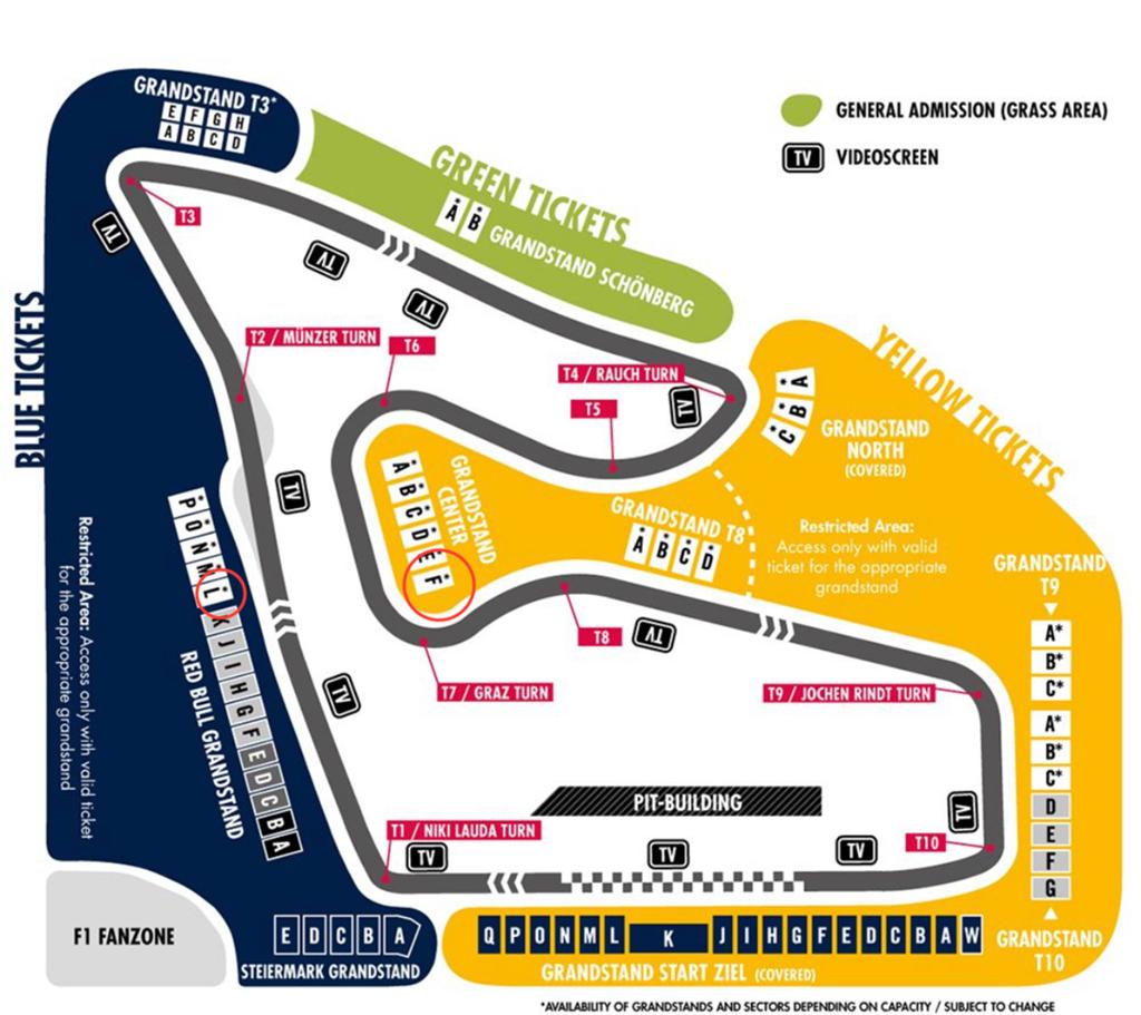 4 billets F1 GP Autriche, Tickets & Billets, Juin