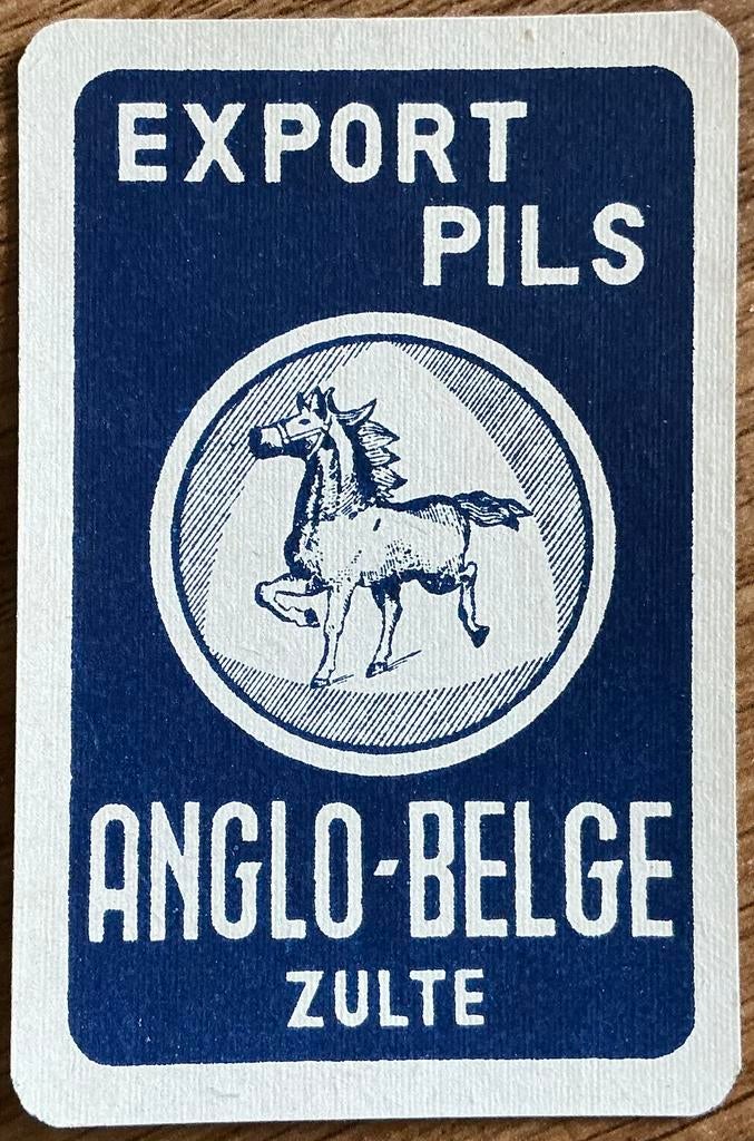 Speelkaart ZULTE/EXPORT PILS/ANGLO-BELGE, Ophalen of Verzenden, Zo goed als nieuw, Speelkaart(en)