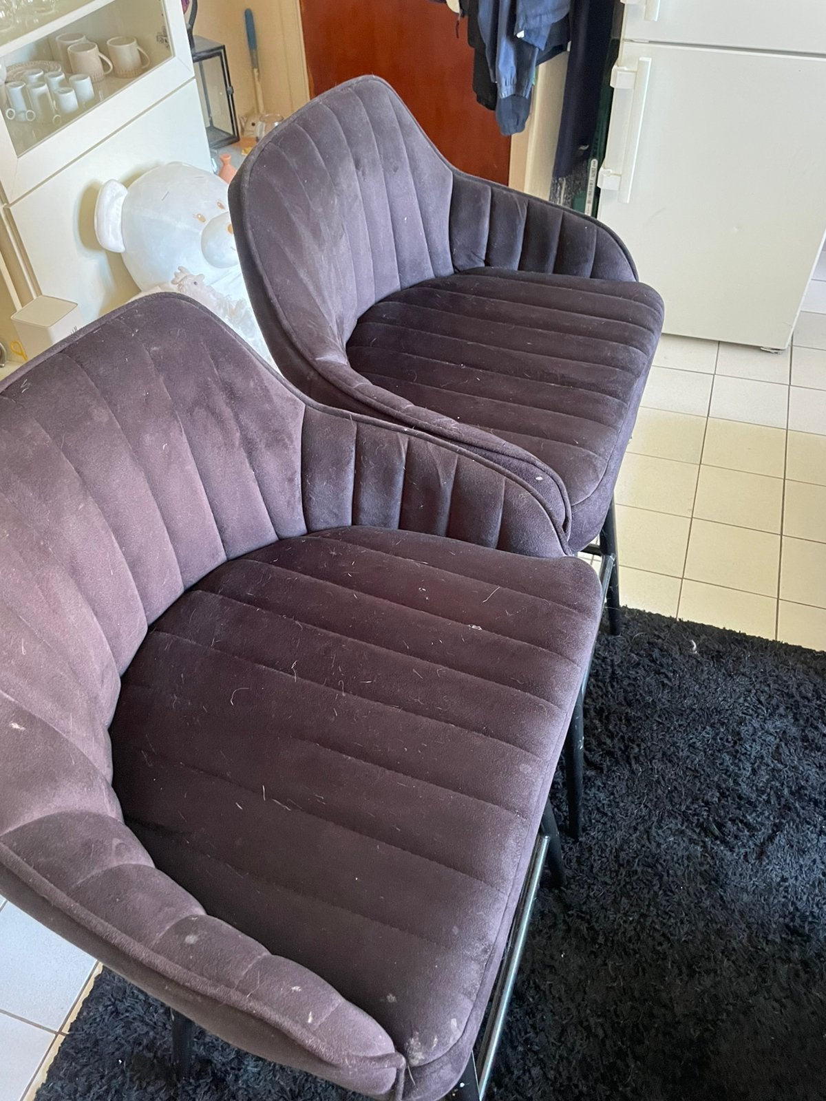 Tabouret en velour de la marque j-line, Enlèvement ou Envoi, Neuf