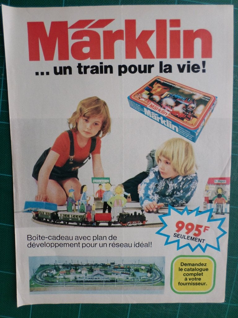 Märklin jouets - publicité papier - 1975, Enlèvement ou Envoi, Utilisé, Autres types