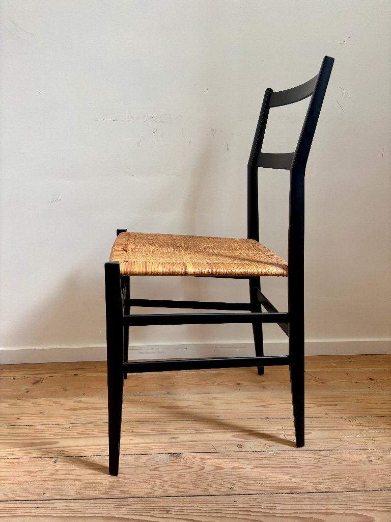 4x Gio Ponti 699 Superleggera Zwart Essen Stoelen, Huis en Inrichting, Gio Ponti, Zwart, Zo goed als nieuw, Vier