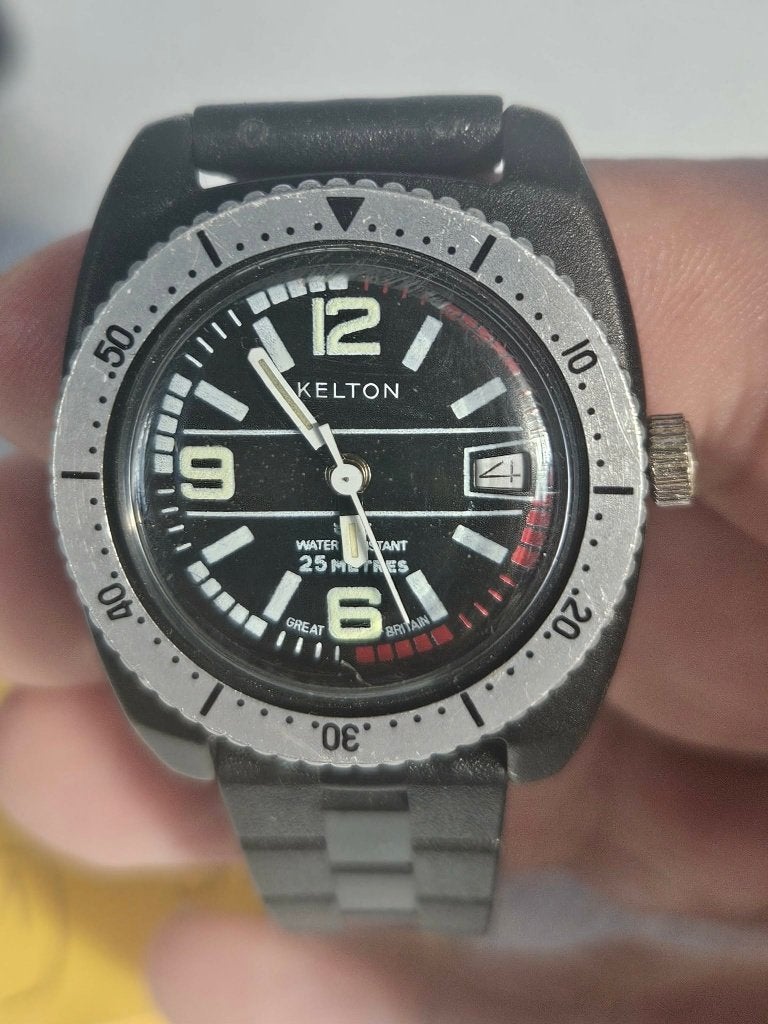 Montre Kelton Homme Diver 25M Great Britain Vintage (MW111), Enlèvement ou Envoi