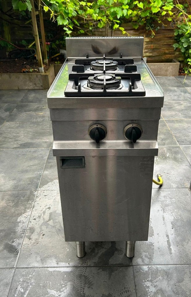 GGM Gastro GHC463 2-pits Gasfornuis RVS Horeca, Enlèvement, Utilisé, Cuisinière, Friteuse et Grils