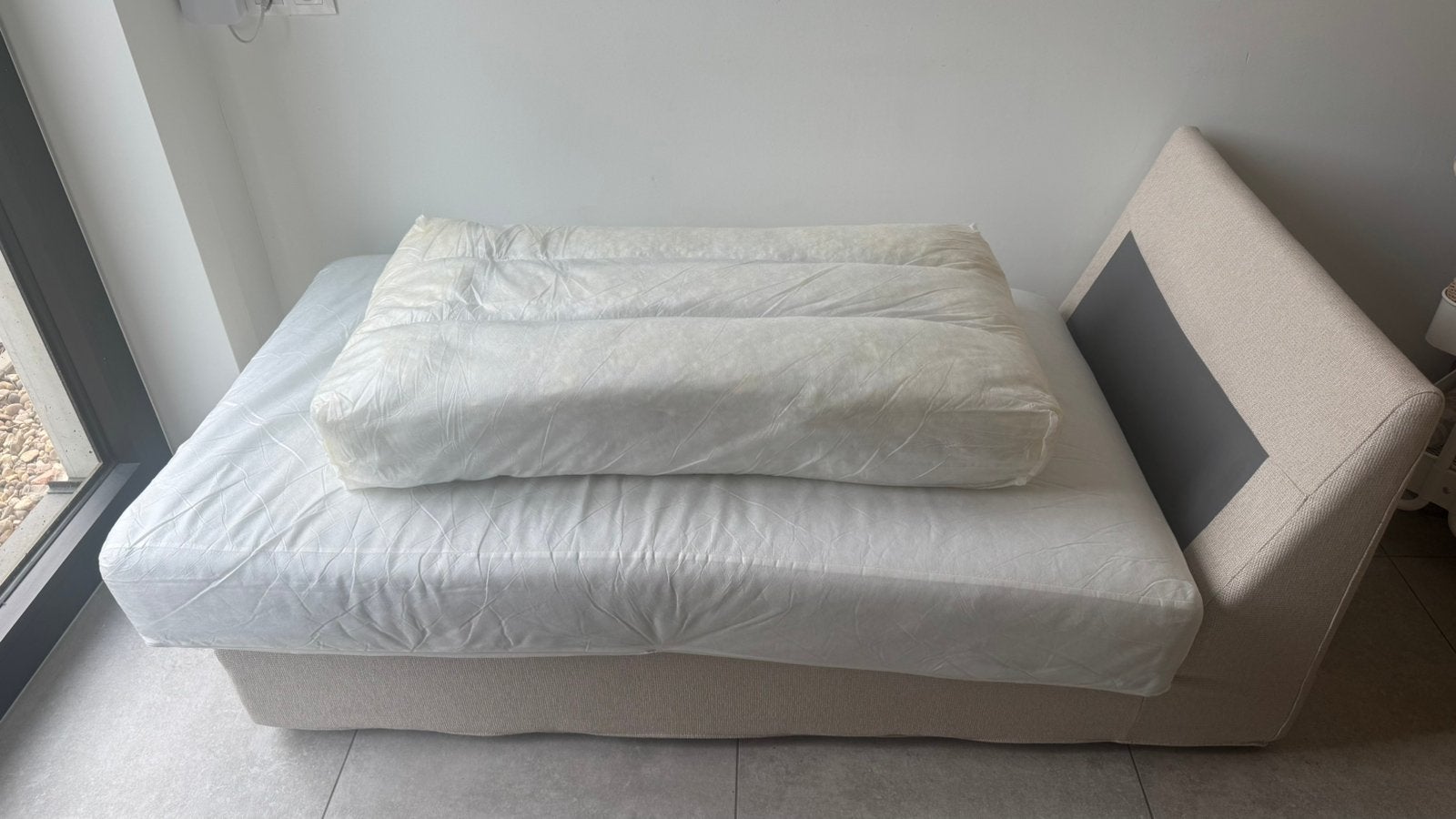 chaise longue, Huis en Inrichting, Slaapkamer | Slaapbanken, Gebruikt, Overige maten, Beige, Ophalen