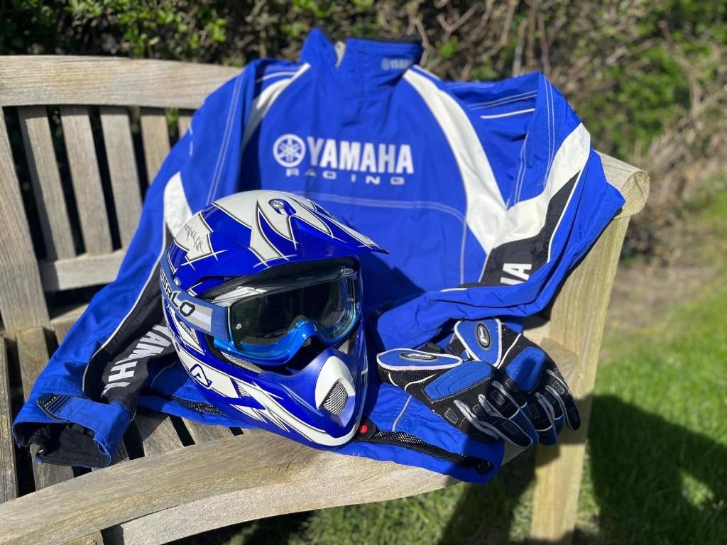 Vest Yamaha racing + Helm Acerbis + bril en handschoenen, Motos, Yamaha, Enlèvement, Hommes, Manteau | tissu