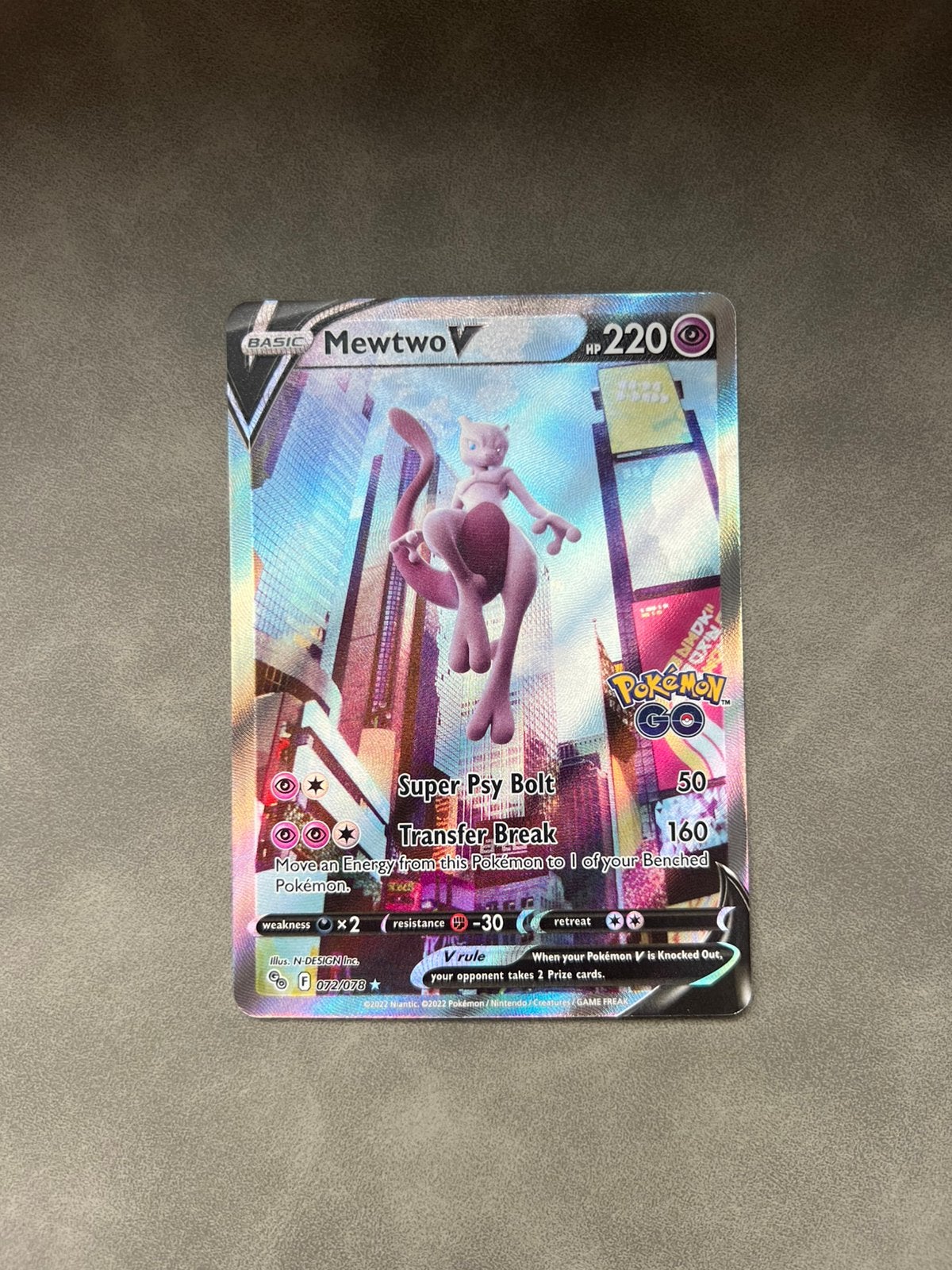 Pokémon Mewtwo V #72 NM, Ophalen of Verzenden, Zo goed als nieuw
