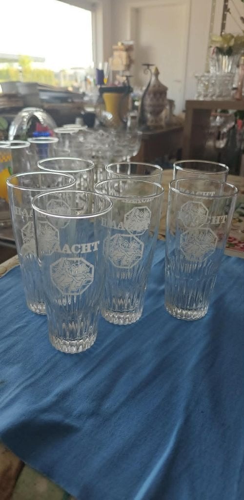 bierglazen Haacht 25 cl 7 stuks bijna nieuw, Verzamelen, Ophalen of Verzenden, Zo goed als nieuw, Bierglas