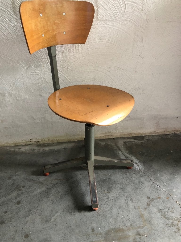 Vintage industriële verstelbare bureaustoel tekenstoel, Ophalen, Gebruikt, Bureaustoel